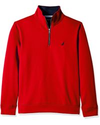 Nautica Men's Solid 1/4 Zip Fleece Sweatshirt Nautica Men's Solid 1/4 Zip Fleece Sweatshirt