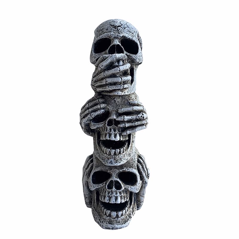 HITOP Resin Aquarium Ornament Mini Skull/Landscape-Stone/Mechanical-Tank Fish Tank Decoration for Fish or Reptile，Aquarium Bubbler Decoration 
