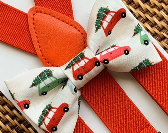 Christmas Bow Ties For Men Pre Tied Holiday Woven Bowtie Red Winter Bow Tie 