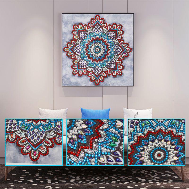 5D DIY Special Shaped Diamond Painting Cross Stitch Mandala Home Decoration Crystal Rhinestones Inlay Diamond Embroidery 