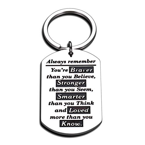 wastreake Funny Keychain Don't Do Stupid Shit Keychain,Stainless Steel Keychain Christmas Birthday Gift for Son Daughter 