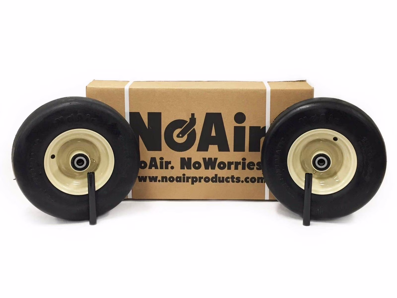 Set of 2-13x6.50-6 Smooth Beige Wheel Compatible with Grasshopper 483865 