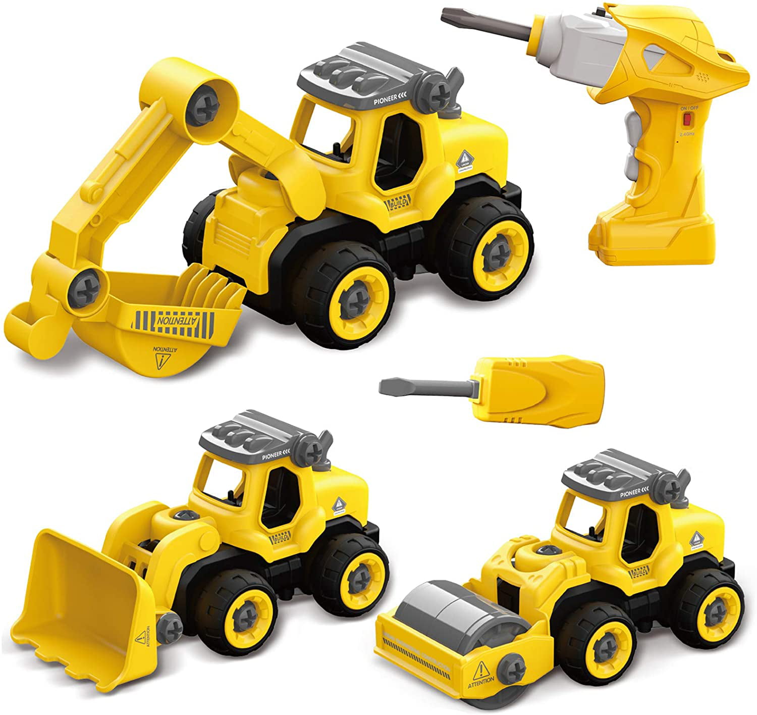 Noetoy Take Apart Toys with Electric Drill Toys for 3 4 5 6 7 8 Year Old Boys Christmas Birthday Gifts for 5 6 7 8 9 10 Year Old Boys Girls Kids 4 in 1 DIY Take Apart Truck Construction Toys 