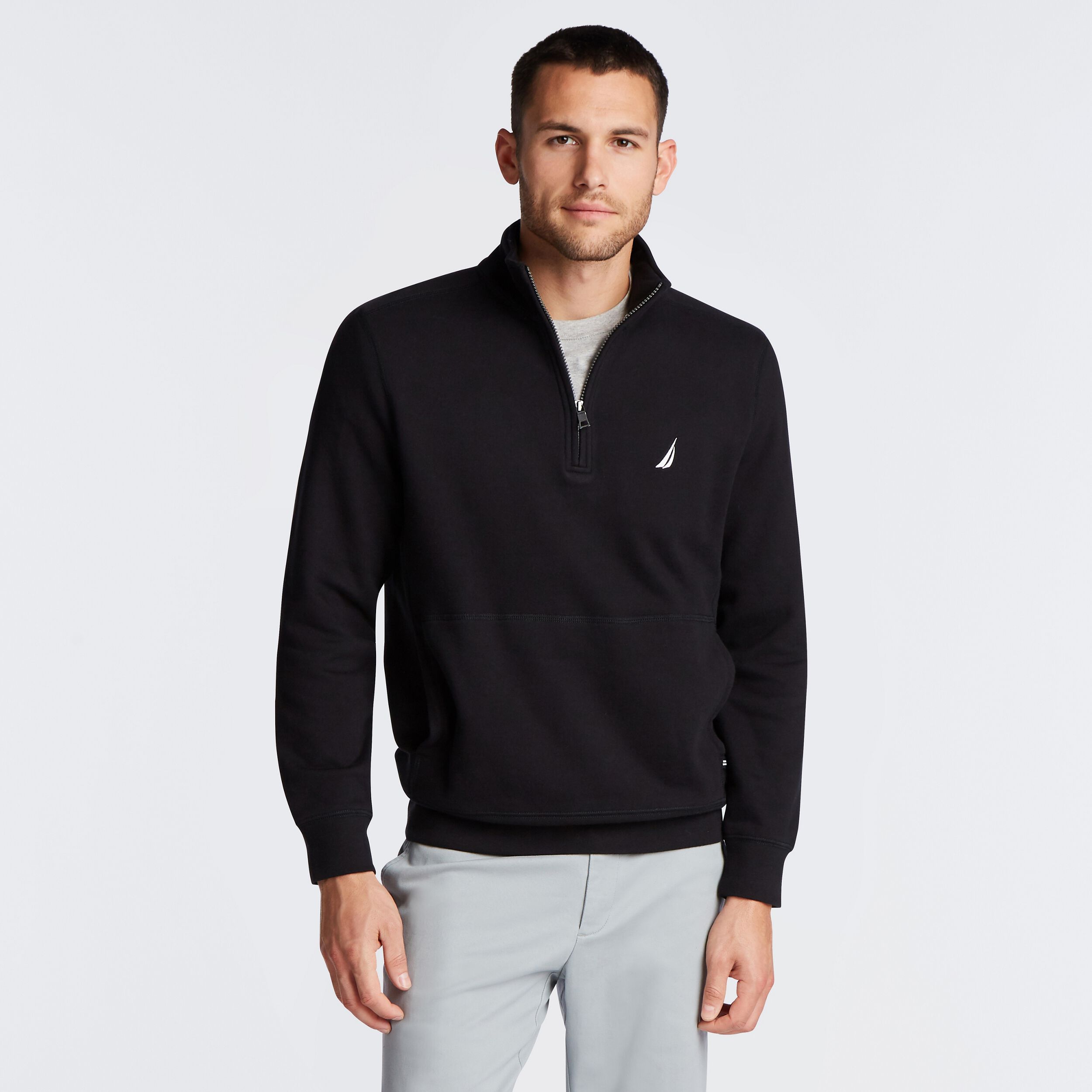Nautica Men's Solid 1/4 Zip Fleece Sweatshirt Nautica Men's Solid 1/4 Zip Fleece Sweatshirt