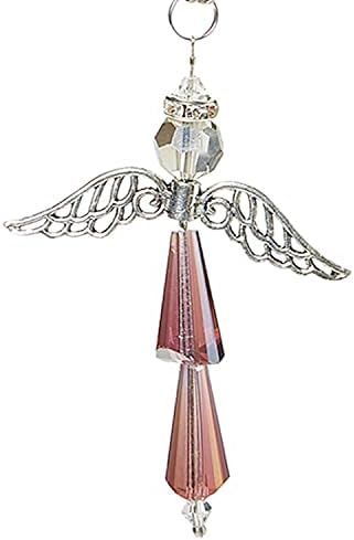 Crystal Angel Charm for Protection Guardian Angel Car Charms Happiness Crystal Car Hanging Ornament Ideal Guardian Angel Gifts-April Diamond Guardian Angel Car & Windows Faith and Love 