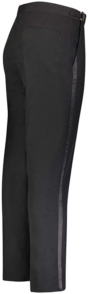 RGM Men's Tuxedo Pants Side Satin Stripe Pleated Or Flat Front 