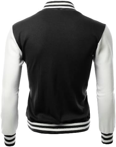 Xpril Men's Stylish Color Contrast Long Sleeves Varsity Jacket Xpril Men's Stylish Color Contrast Long Sleeves Varsity Jacket