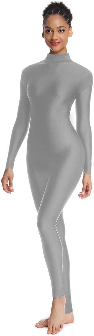 OVIGILY Adult High Neck Long Sleeve Dance Unitard for Women Bodysuits OVIGILY Adult High Neck Long Sleeve Dance Unitard for Women Bodysuits