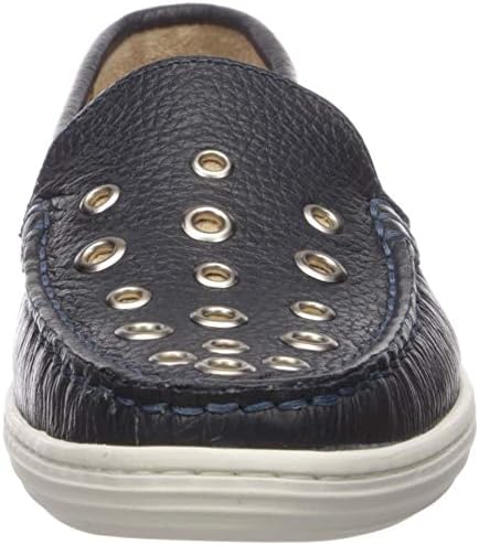 MARC JOSEPH NEW YORK Unisex-Kid's Leather Made in Brazil Mott Street Grommet Detail Loafer 11.5 M US Little Kid Navy Grainy 