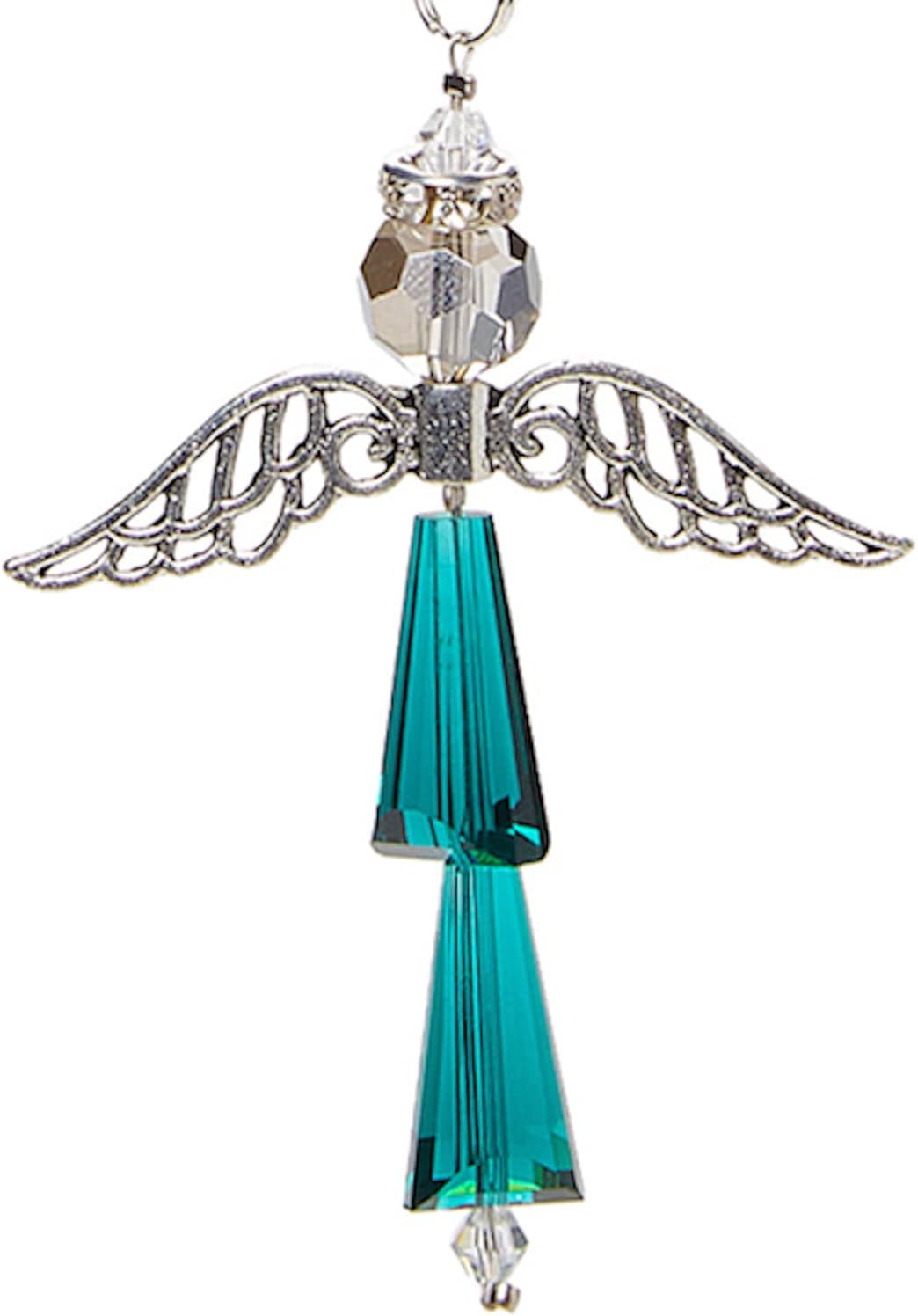 Crystal Angel Charm for Protection Guardian Angel Car Charms Happiness Crystal Car Hanging Ornament Ideal Guardian Angel Gifts-April Diamond Guardian Angel Car & Windows Faith and Love 