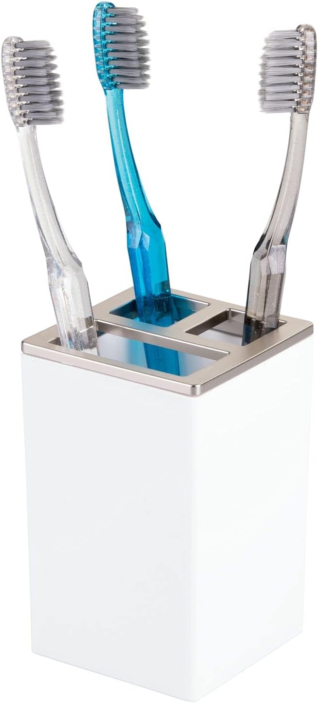 Square Plastic Clear/Soft Brass Soap Dish mDesign Bathroom Vanity Countertop Accessory Set Tumbler Rinsing Cup Divided Toothbrush Holder 4 Pieces Includes Soap Dispenser Pump Square Plastic Clear/Soft Brass Soap Dish mDesign Bathroom Vanity Countertop Accessory Set Tumbler Rinsing Cup Divided Toothbrush Holder 4 Pieces Includes Soap Dispenser Pump