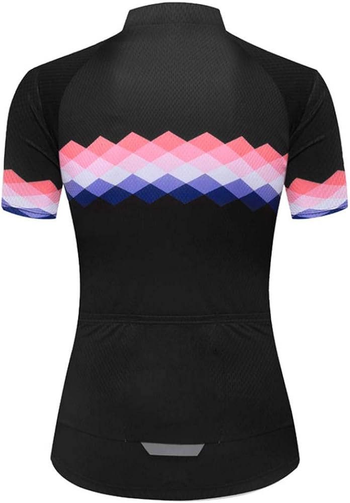 Women's Cycling Clothing Set Road Bike Shirts Short Sleeve Breathable Cycling Jersey with 20D Padded Bib Shorts 