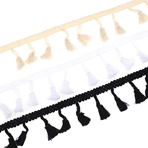 Bright Yellow YYCRAFT 10 Yards Tassel Fringe Trim Ribbon for Curtain Clothes Sewing Craft 
