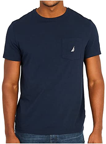 Nautica Men's Solid Crew Neck Short-Sleeve Pocket T-Shirt 