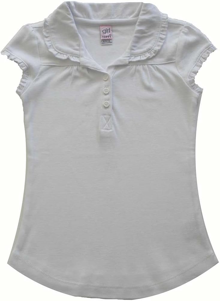 Girl Toppy School Uniform Girls' Short Ruffle Sleeve Top 