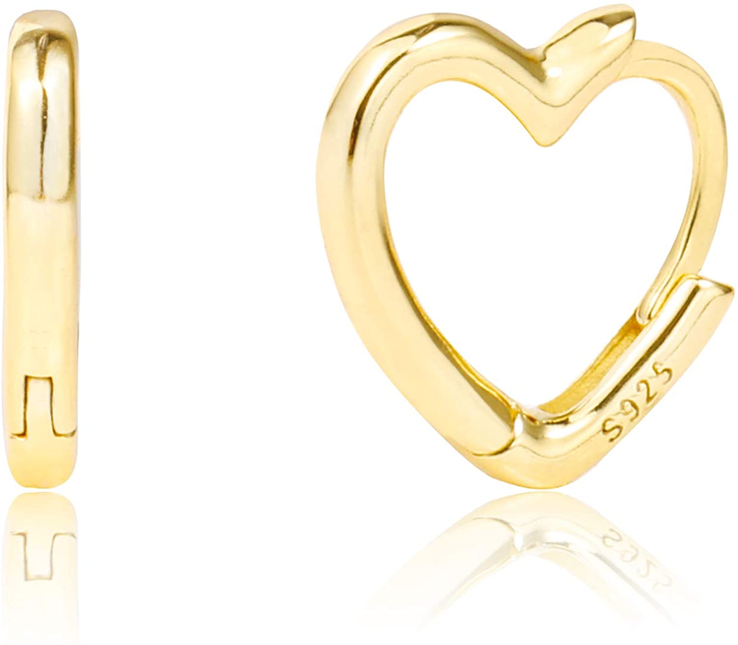 925 Sterling Silver Small Hoop Earrings Hypoallergenic 14K Gold Plated Huggie Hoop Earrings for Women 