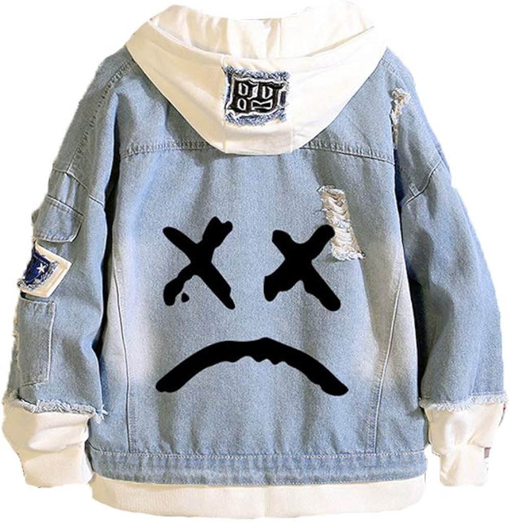KPOP Rapper Denim Jacket Jeans Love Printed Fashion Sport Hip Hop Hoodie 