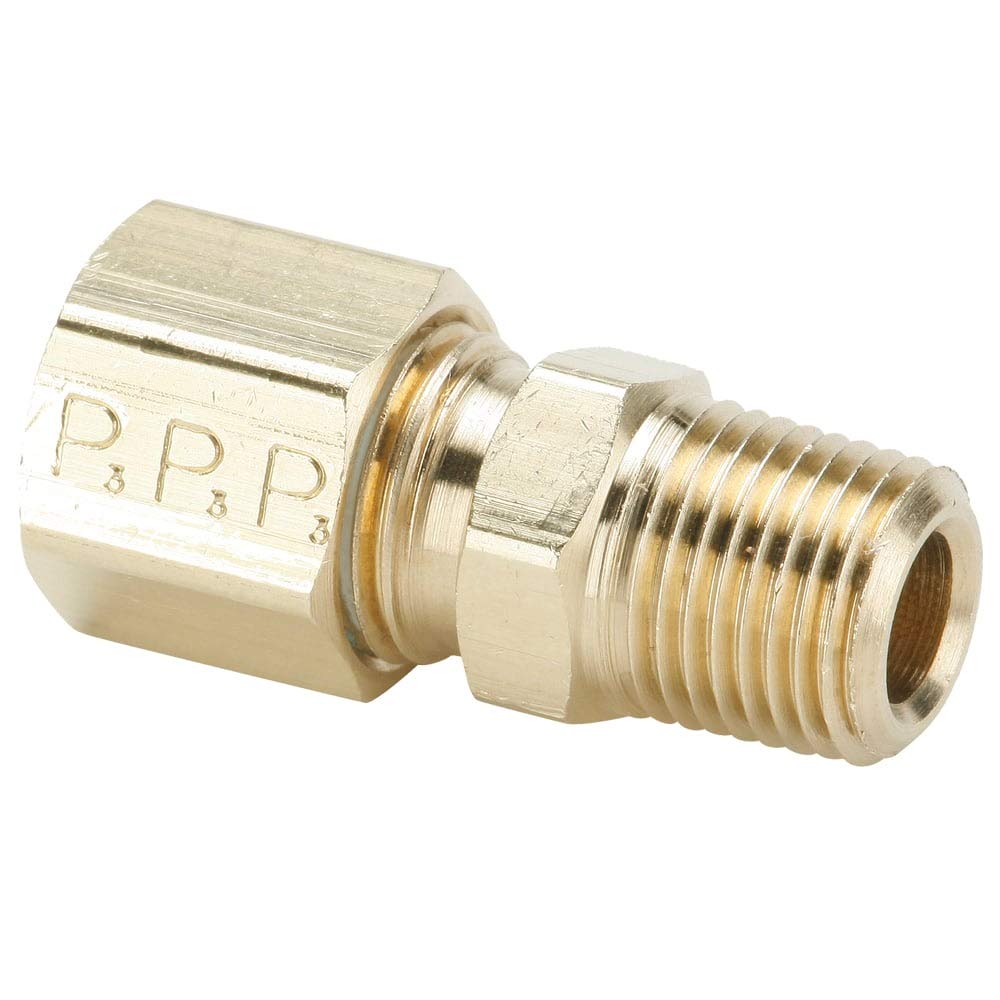 Male Connector Pack of 20 Parker Hannifin 68C-4-2-pk20 Compression Fitting 1/4 Compression Tube x 1/8 Male Thread Brass 