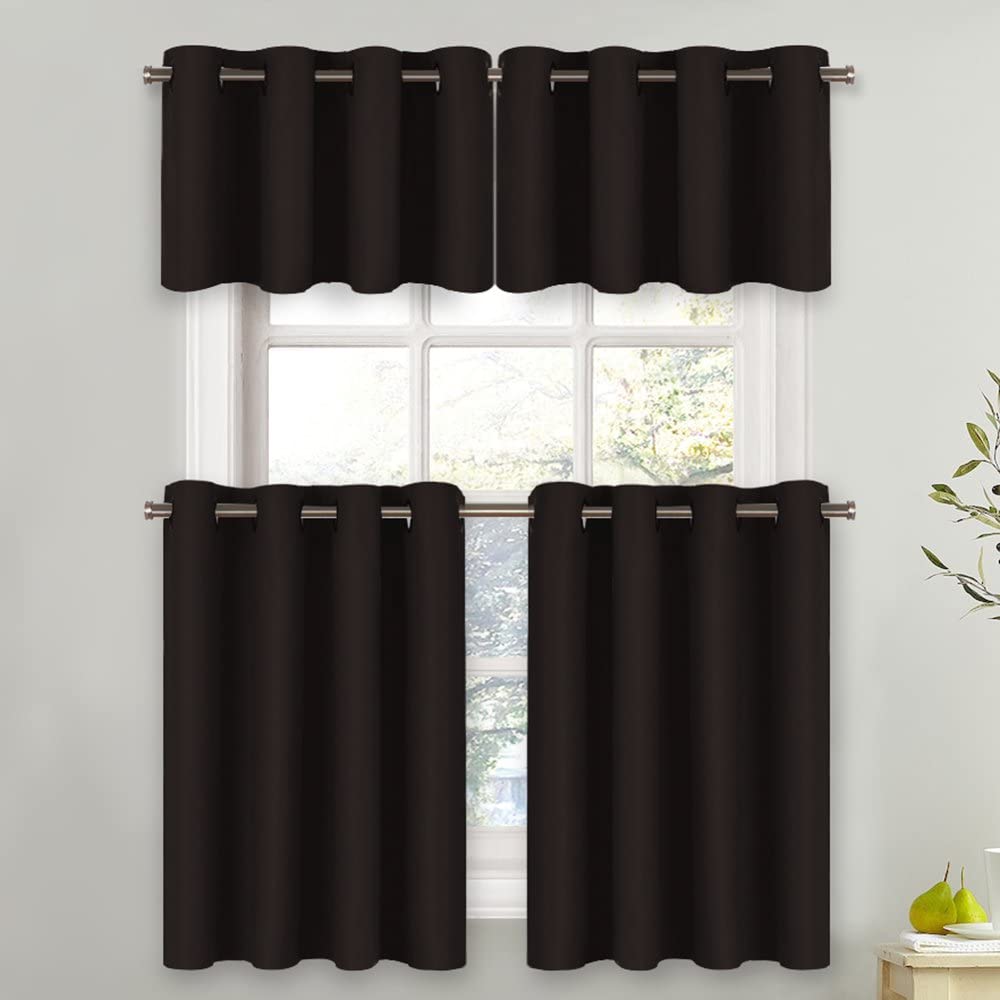 Grommet Window Valance Thermal Insulated Curtain Tier for Bedroom/Living Room/Dining Room 1 Piece NICETOWN Blackout Kitchen Curtain for Windows Sea Teal 1.2 inches Header 52W x 18L 