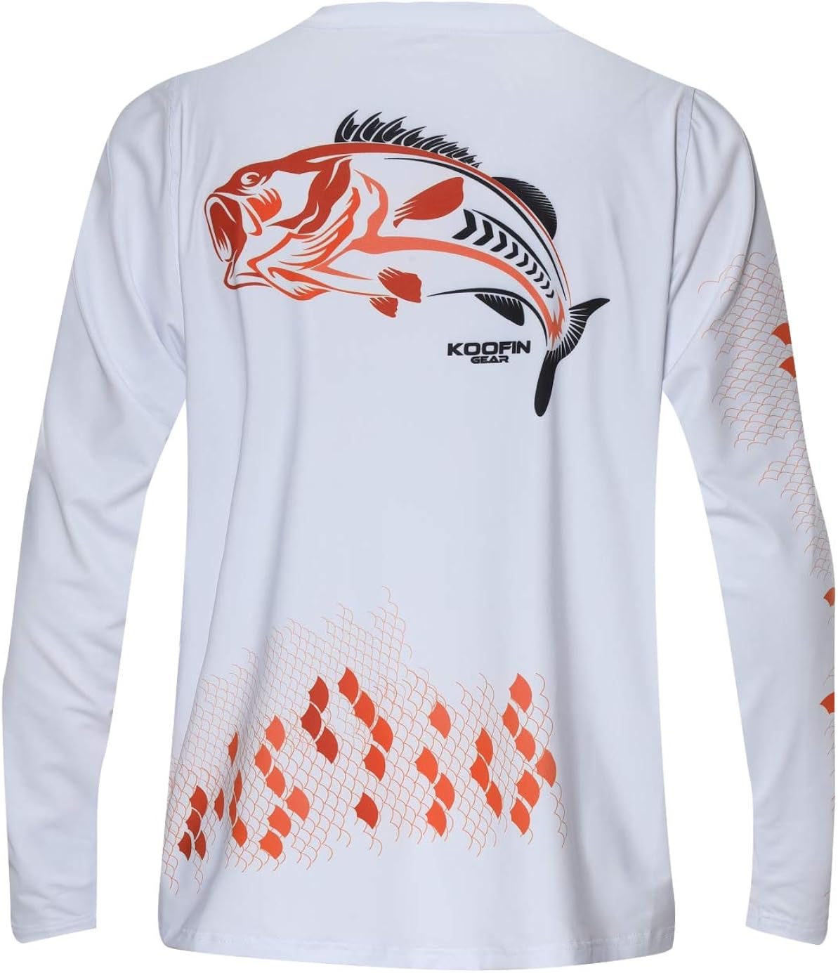 Performance Long Sleeve Bass Fishing Shirt UPF50 Sun Protection Dry-Fit Moisture Wicking Loose Fit 