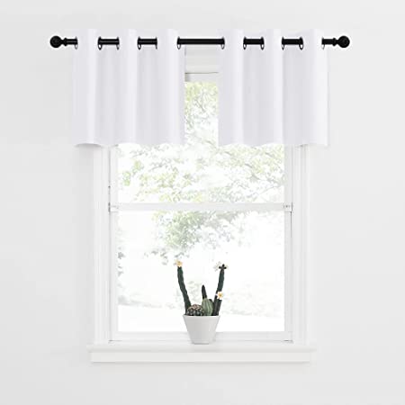 Grommet Window Valance Thermal Insulated Curtain Tier for Bedroom/Living Room/Dining Room 1 Piece NICETOWN Blackout Kitchen Curtain for Windows Sea Teal 1.2 inches Header 52W x 18L 