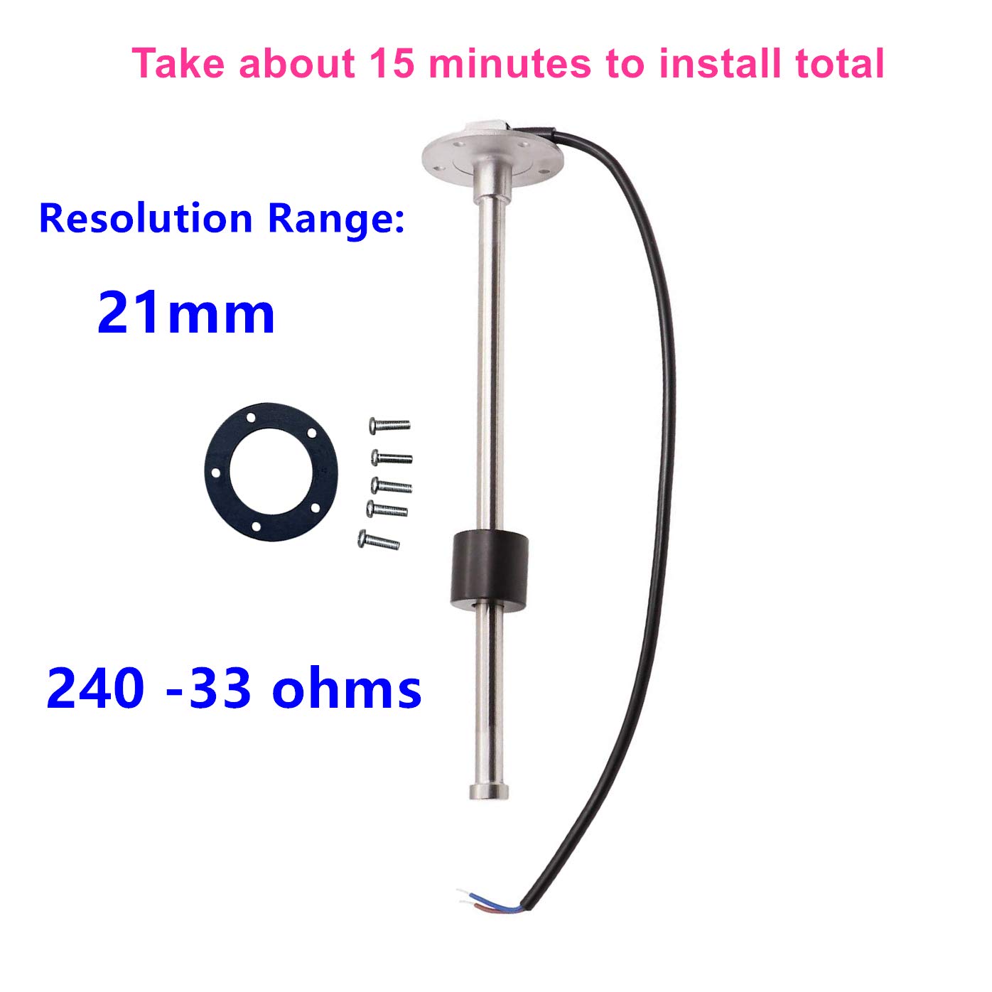 240-33 ohms AODITECK Marine Fuel Sending Unit 16 for Boat Car Truck Bundle Marine Fuel Level Gauge for Boat Vehicle SUV Aftermarket Fuel Gauge 240-33 ohm 