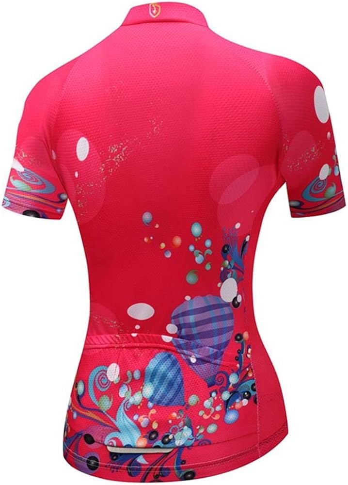 Women's Cycling Clothing Set Road Bike Shirts Short Sleeve Breathable Cycling Jersey with 20D Padded Bib Shorts 