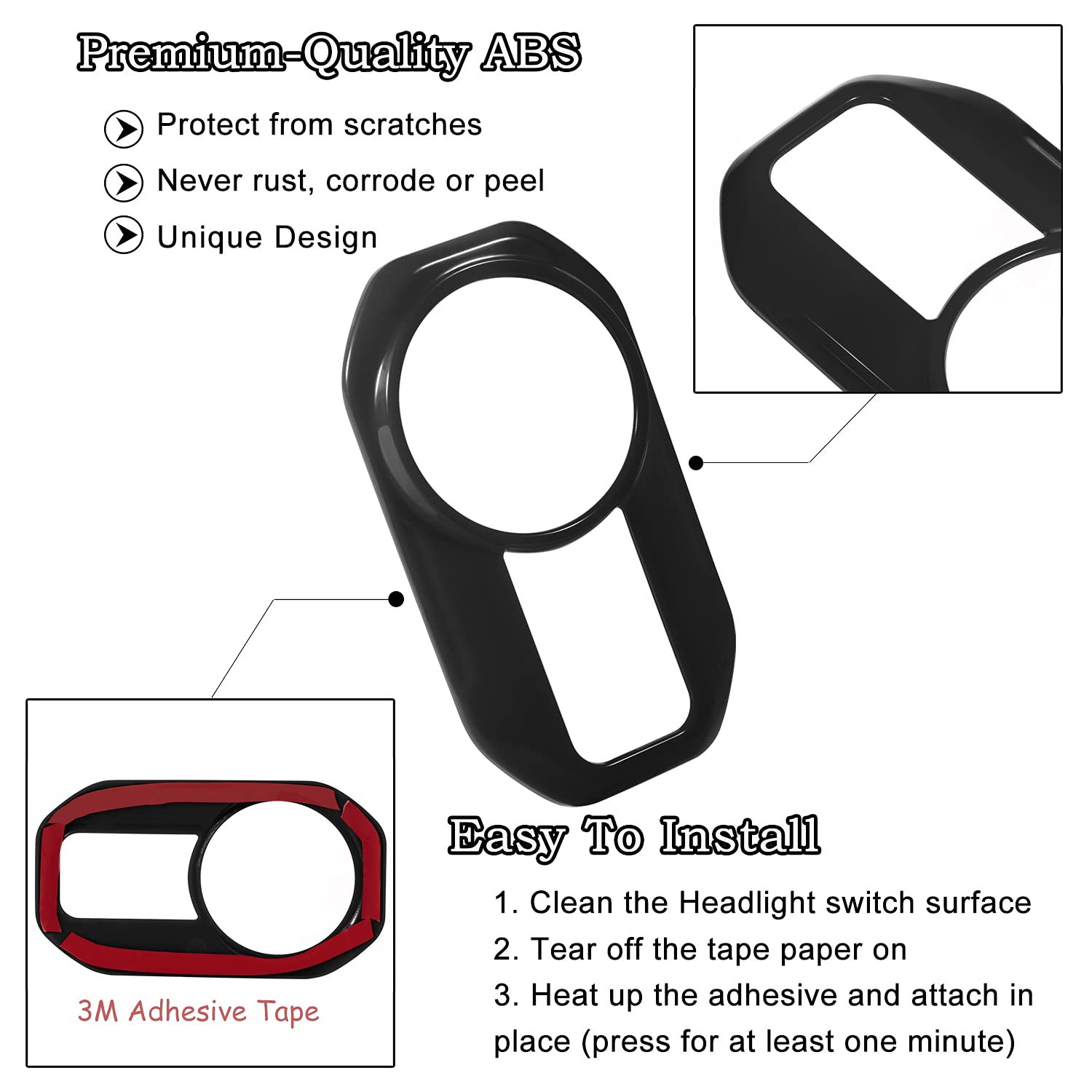 Yellow Headlight Lamp Switch Trim Cover Button Decoration Interior Accessories for 2018-2021 Jeep Wrangler JL JLU & Gladiator JT 