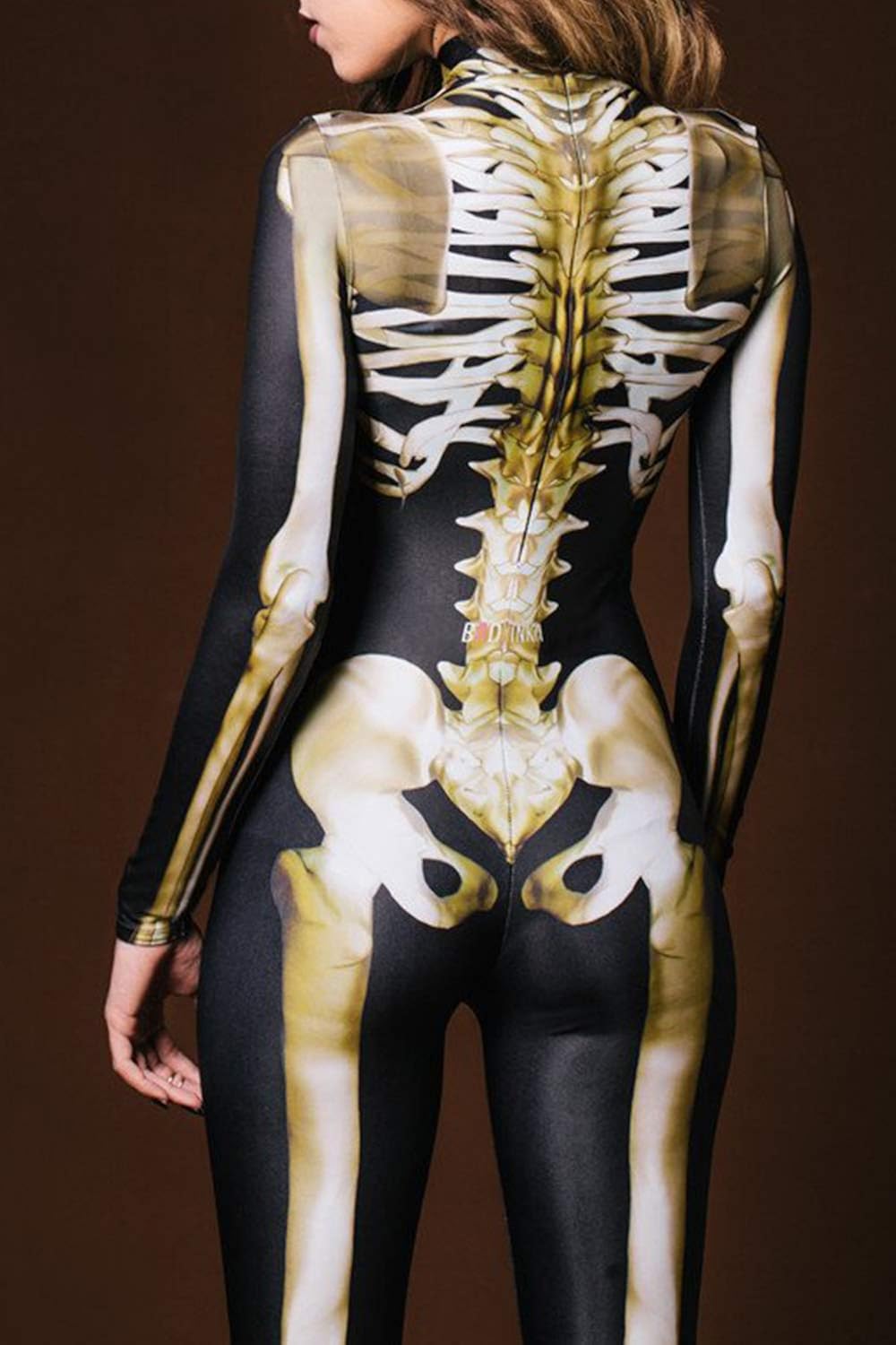 ALBIZIA Women's Skull Skeleton Halloween Costume Jumpsuit Bodysuit Bodycon Outfit 