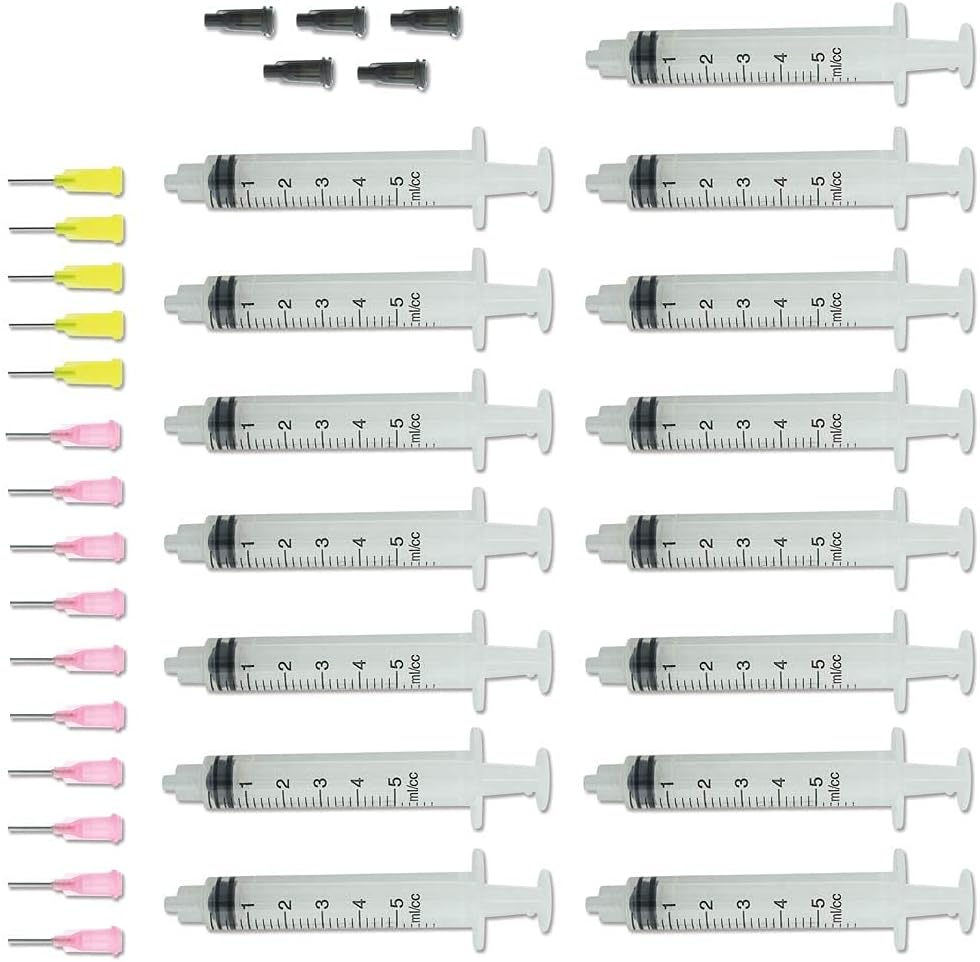 Rhinestones Precision Adhesive for Attaching Crystals Gems & Jewels Flat Back Stones 15 Syringes 15 Tips and 5 caps CrystalFX Use with Thick Viscosity Glues The Beadsmith Glue Syringes 