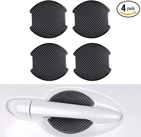 Goukos 8PCS 3D Car Door Handle Scratch Protector Reflective Sticker Warning Bumper Guard Sticker Door Handle Cup Cover Reflector Film Universal Size Blue 