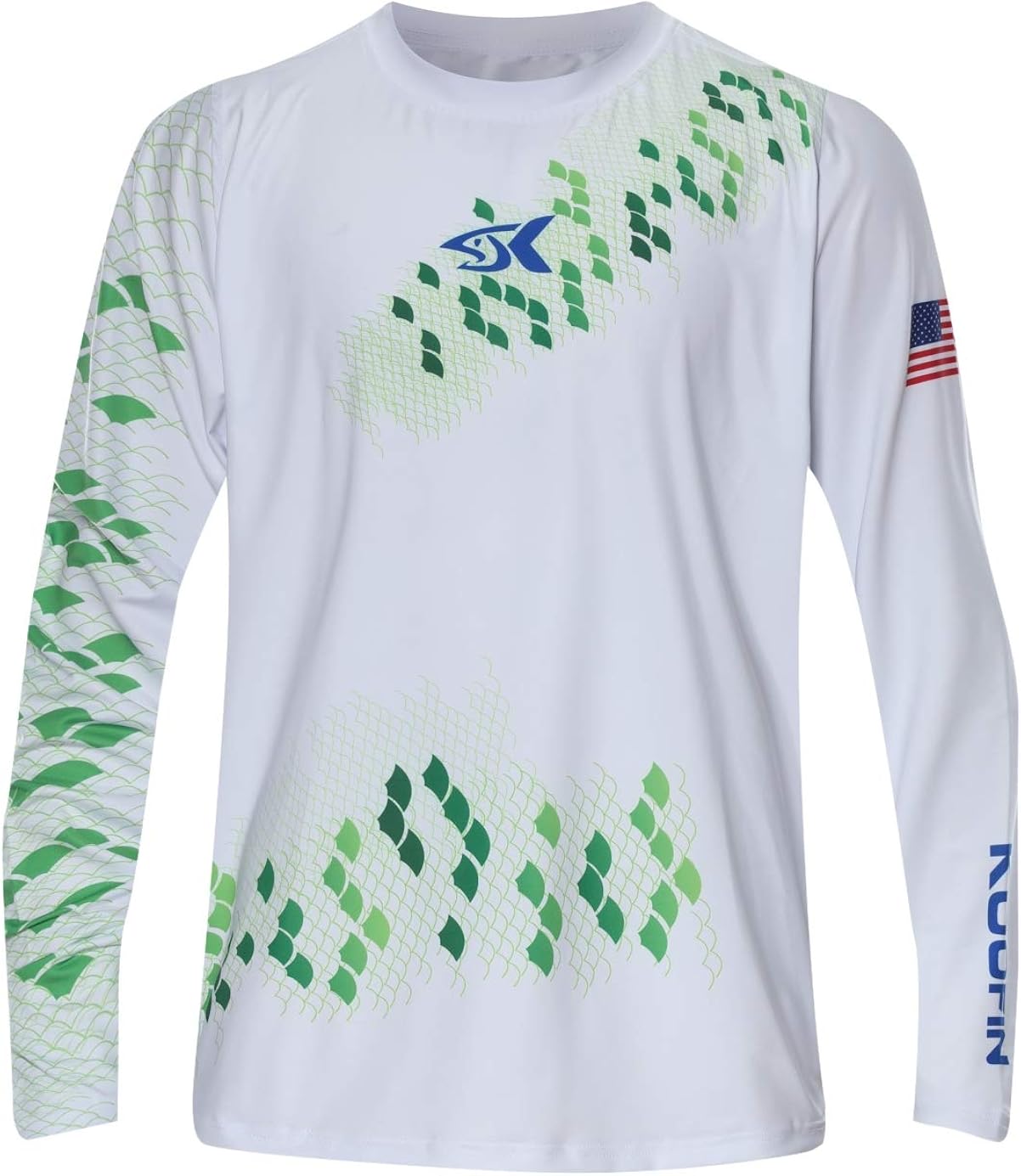 Performance Long Sleeve Bass Fishing Shirt UPF50 Sun Protection Dry-Fit Moisture Wicking Loose Fit 