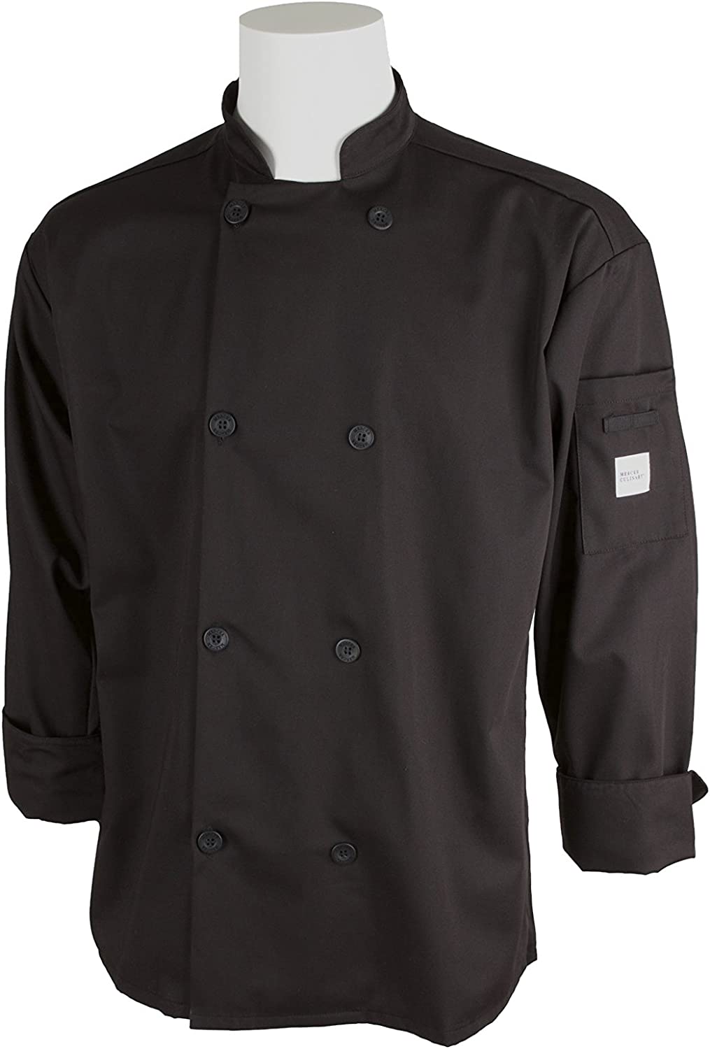 4X-Large Black Mercer Culinary M60010BK4X Millennia Men's Cook Jacket with Traditional Buttons 