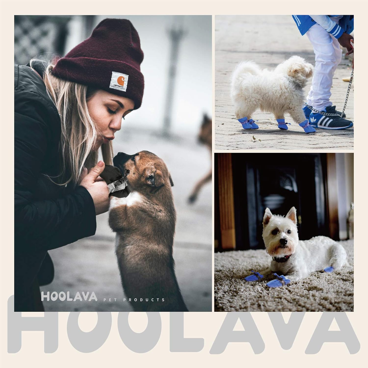 Non Slip Dog Booties for Small Medium Dogs and Puppies 4PCs Dog Boots Paw Protector with Reflective Straps HOOLAVA Dog Shoes Non Slip Dog Booties for Small Medium Dogs and Puppies 4PCs Dog Boots Paw Protector with Reflective Straps HOOLAVA Dog Shoes
