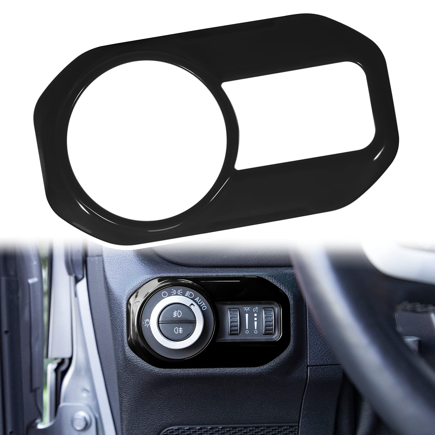 Yellow Headlight Lamp Switch Trim Cover Button Decoration Interior Accessories for 2018-2021 Jeep Wrangler JL JLU & Gladiator JT 