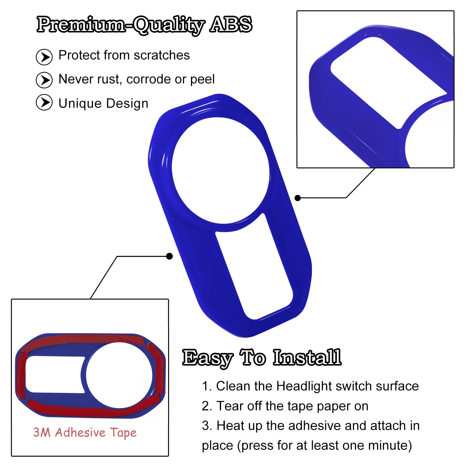 Yellow Headlight Lamp Switch Trim Cover Button Decoration Interior Accessories for 2018-2021 Jeep Wrangler JL JLU & Gladiator JT 