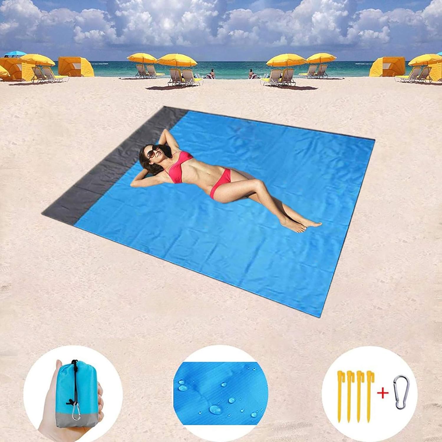 Suitable for 5-7 Adults Traveling and Music Festivals SANPUK Portable Waterproof Beach Blanket 83 X 78 Sand Free Beach Mat Outdoor Beach Blanket Sandfree Picnic Mat Extra Large Camping Suitable for 5-7 Adults Traveling and Music Festivals SANPUK Portable Waterproof Beach Blanket 83 X 78 Sand Free Beach Mat Outdoor Beach Blanket Sandfree Picnic Mat Extra Large Camping