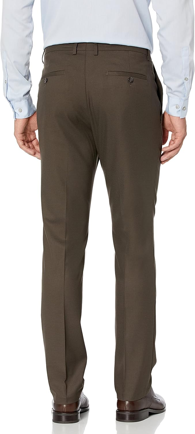 Kenneth Cole REACTION Men's Shadow Check Stretch Slim Fit Dress Pant 