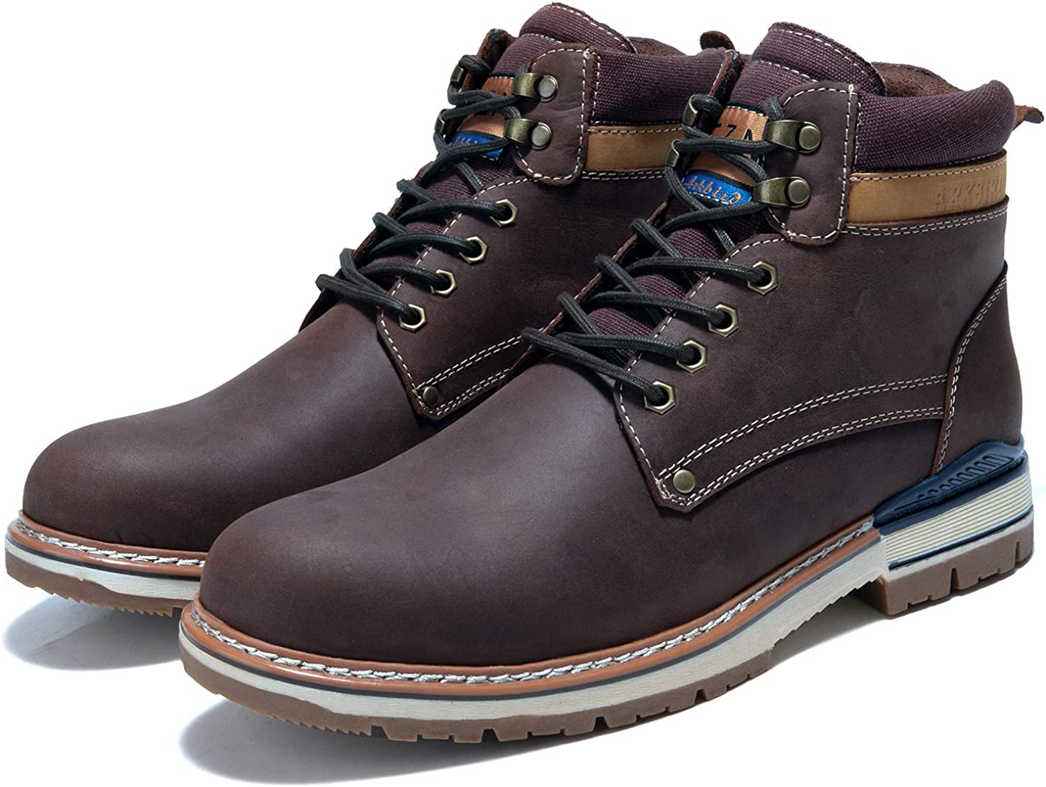 Arkbird Matte Leather High Cut Work Shoes for Men Men's Causal Oxford Dress Boot 
