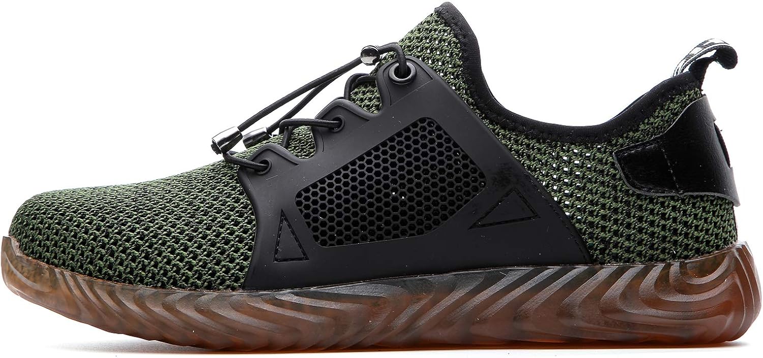 ALGGORUN Steel Toe Shoes for Men Indestructible Shoes Lightweight Breathable Puncture Proof Safety Shoes for Women 