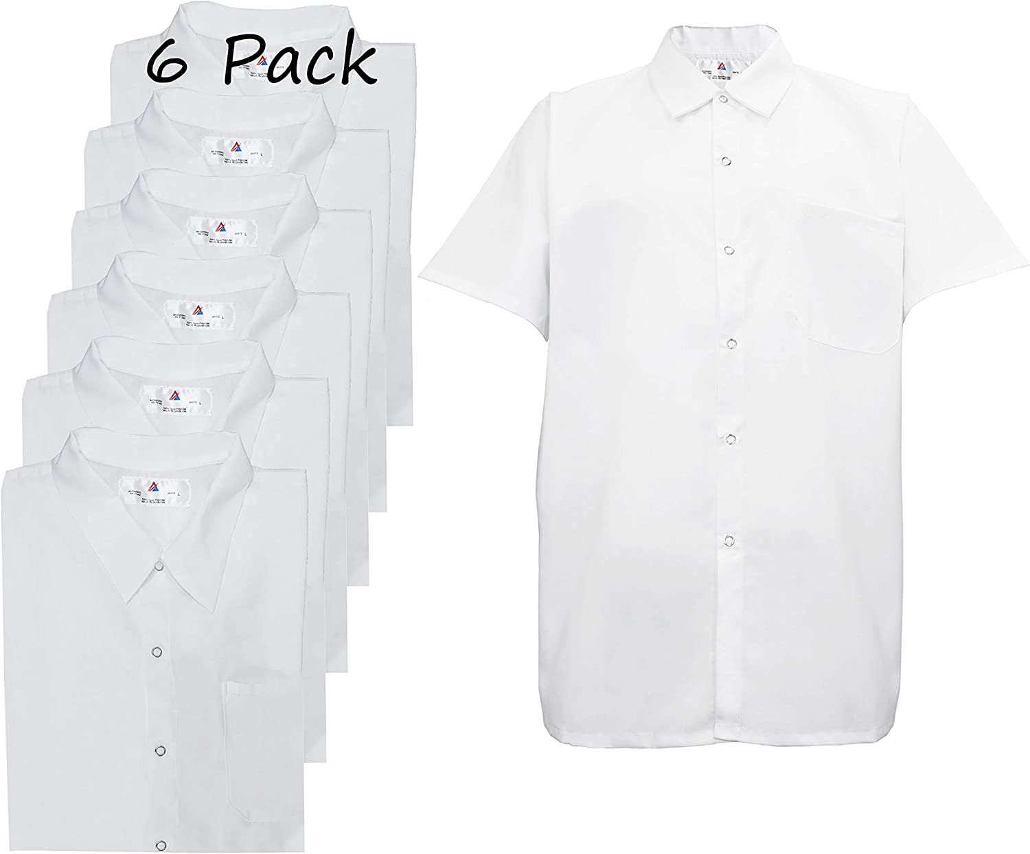 Natural Uniforms Men's Kitchen Basic Cook Shirt Short Sleeve White 