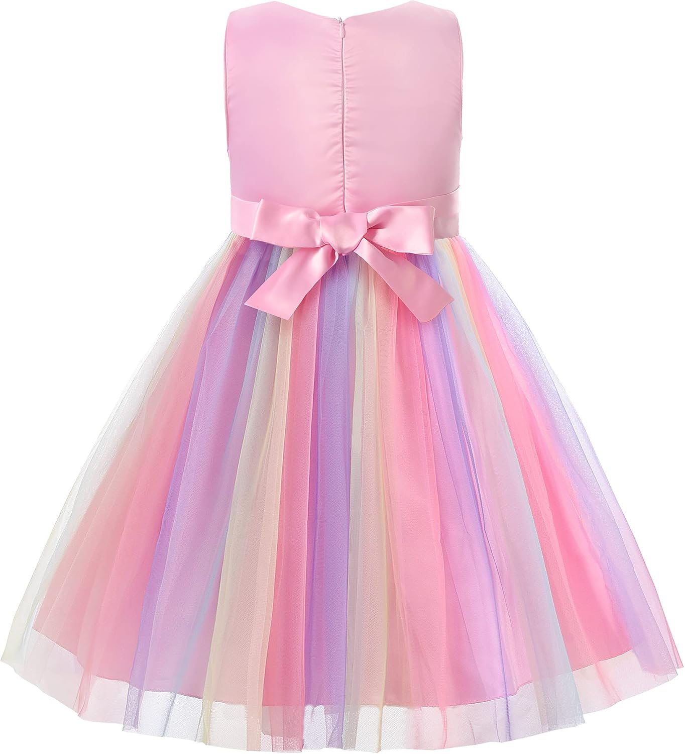 JerrisApparel Flower Girls Sequin Dress Rainbow Tutu Birthday Party Dress Pageant Gown 