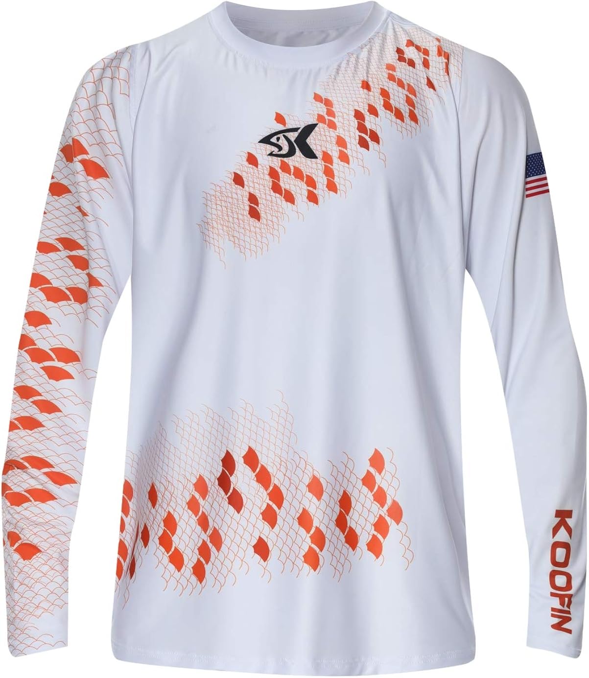 Performance Long Sleeve Bass Fishing Shirt UPF50 Sun Protection Dry-Fit Moisture Wicking Loose Fit 