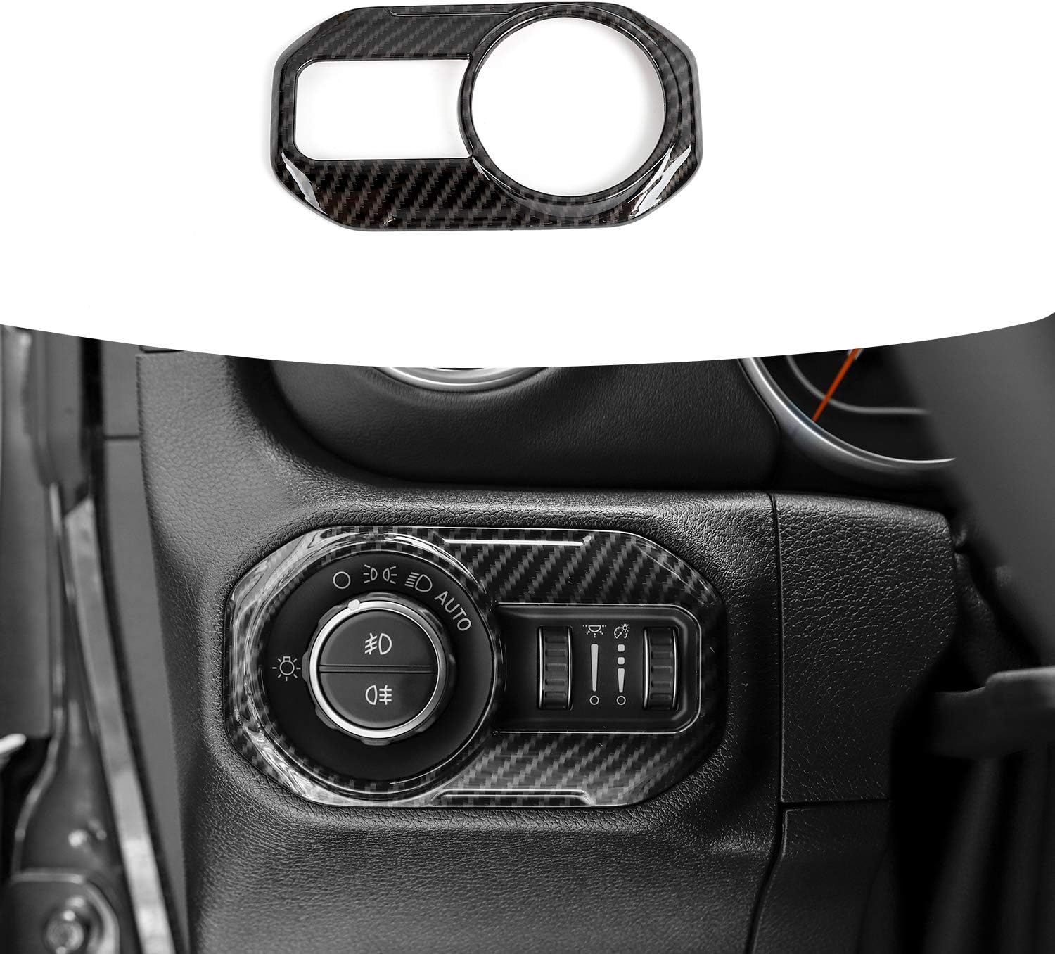 Yellow Headlight Lamp Switch Trim Cover Button Decoration Interior Accessories for 2018-2021 Jeep Wrangler JL JLU & Gladiator JT 