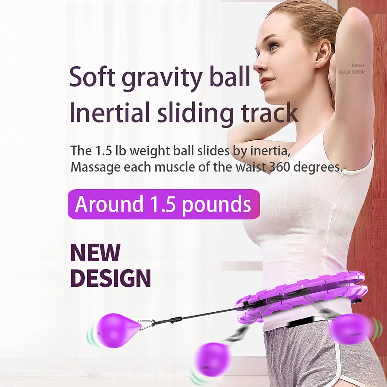 Detachable Adjustable Fitness Exercise Hoola Hoops for Women Weight Loss MSIUSU Smart Hula Exercise Hoops for Adults Weight Loss with 360 Degree Massage 