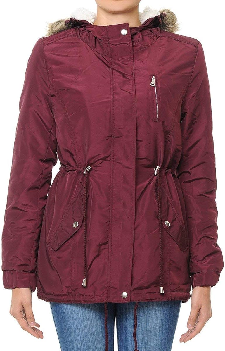 OLLIE ARNES Women's Quilted or Inner Fur Lined Sherpa Anorak Down Parka Jacket 