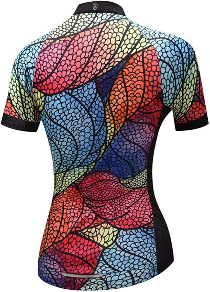 Women's Cycling Clothing Set Road Bike Shirts Short Sleeve Breathable Cycling Jersey with 20D Padded Bib Shorts 