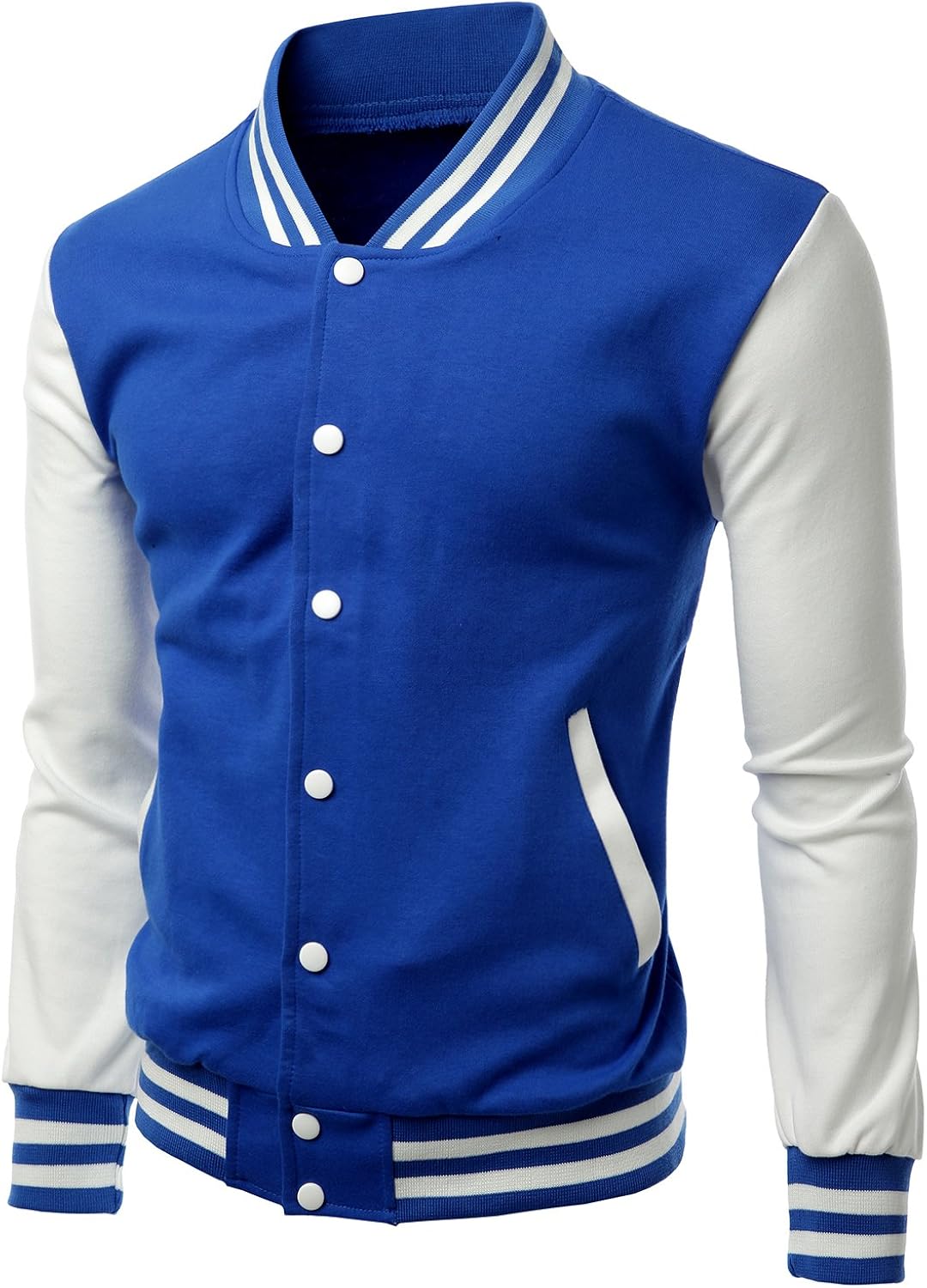 Xpril Men's Stylish Color Contrast Long Sleeves Varsity Jacket Xpril Men's Stylish Color Contrast Long Sleeves Varsity Jacket