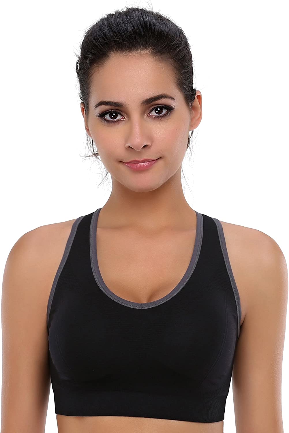 BAOMOSI Women's Seamless Racerback Sports Bra High Impact Support Yoga Gym Workout Fitness 