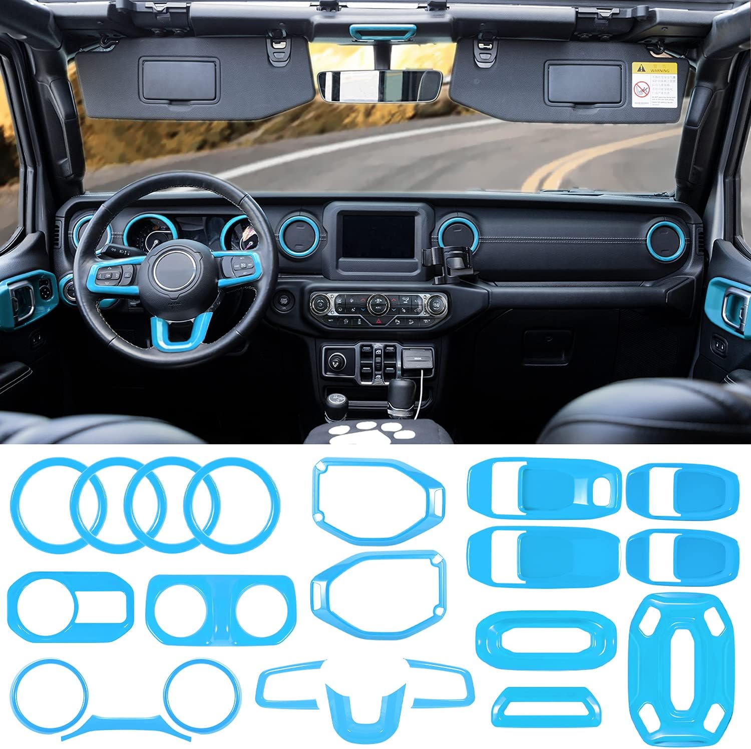 Yellow Headlight Lamp Switch Trim Cover Button Decoration Interior Accessories for 2018-2021 Jeep Wrangler JL JLU & Gladiator JT 